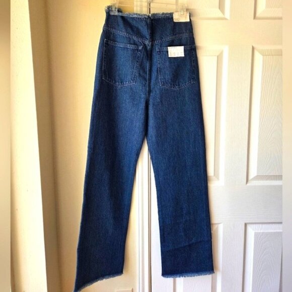 WeWoreWhat Denim Jeans 28 Frayed Hem Straight NWT Blue - Picture 4 of 11